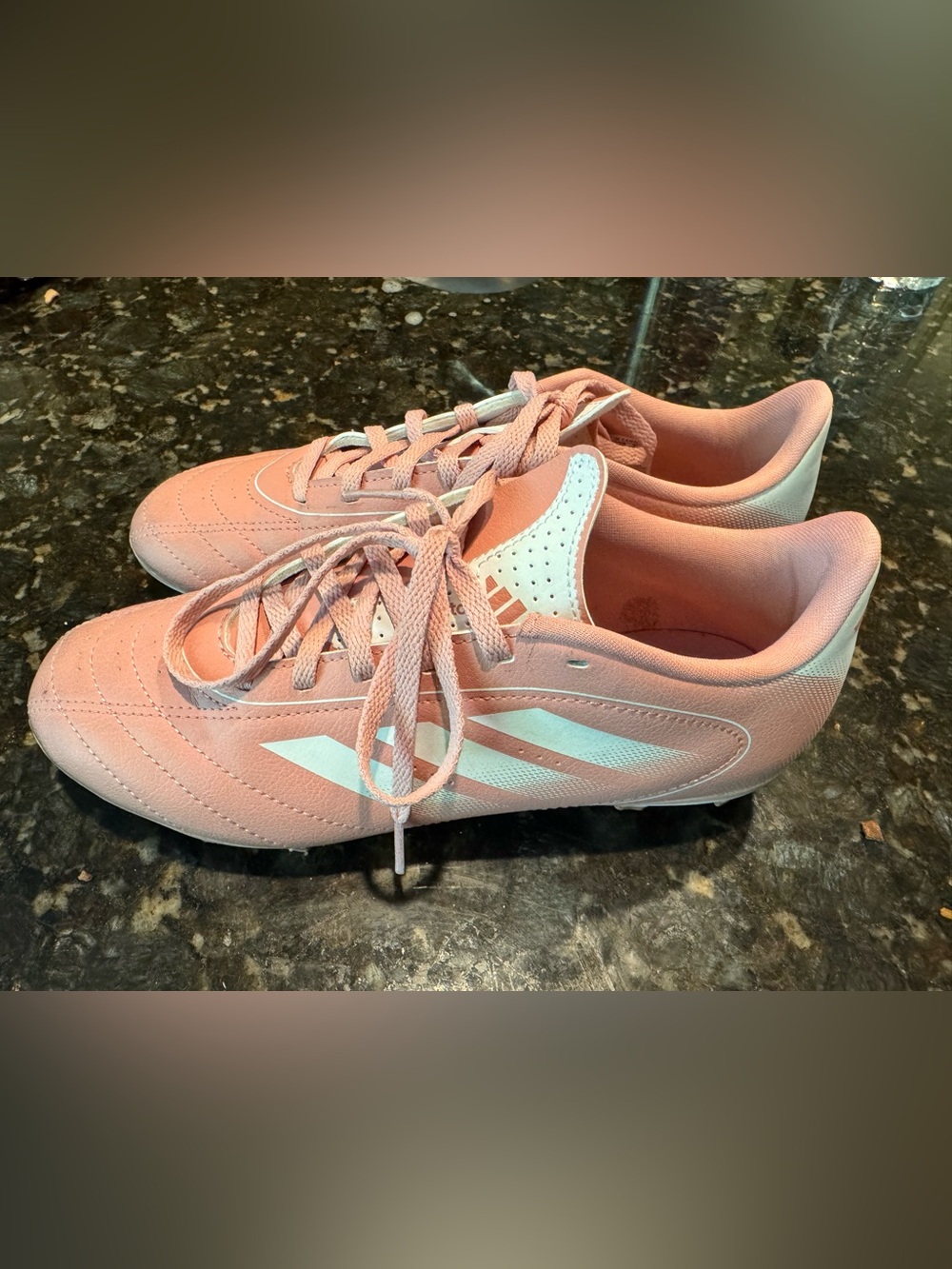 Adidas Pink Women’s Classic Lace-Up CLEATS with White Stripes